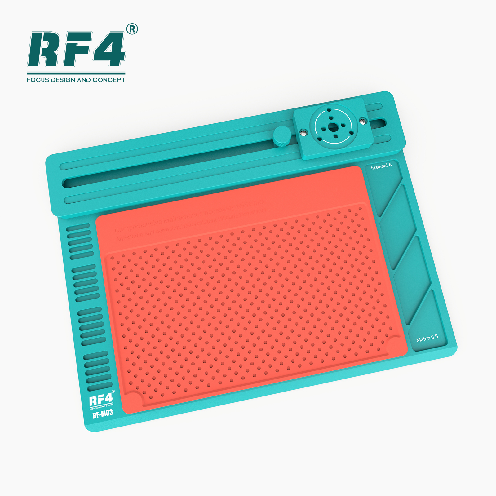 Alas Mikroskop RF4 RF MO3, Alas Perbaikan PCB Ponsel Multifungsi Tahan Panas 33*25CM