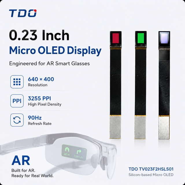 TDO TDO 0.23 640x400 Micro OLED RGB 3000nits Green/Red 10,000nits Array Waveguide Module for AR Smart Glasses Wearables