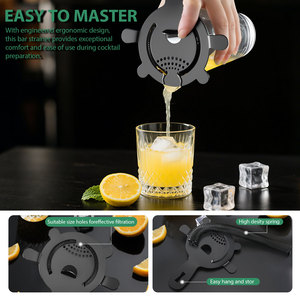 เครื่องกรองฮอว์ธอร์นสำหรับค็อกเทลที่กรองเครื่องดื่มสเตนเลสสตีลสำหรับแก้วผสมเครื่องดื่มบาร์เทนเดอร์ชุดเครื่องมือบาร์ - Product Image 5