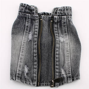 3XL ~ 8XLสัตว์เลี้ยงสุนัขเสื้อผ้าฤดูใบไม้ผลิฤดูร้อนฤดูใบไม้ร่วงฤดูหนาว Bull Terrier Golden Retrieverสุนัขเครื่องแต่งกายสไตล์ใหม่Drawstring Denimเสื้อกั๊ก - Product Image 2