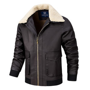 Chaqueta de cuero para hombre con logotipo personalizado, nueva colección de invierno, solapas de terciopelo, estilo casual, para motocicleta, elegante, estilo coreano, corte ajustado. - Product Image 3