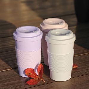 แก้วกาแฟขนาด 15 ออนซ์ ของขวัญโปรโมชั่น แก้วน้ำแบบใช้ซ้ำได้ ย่อยสลายได้ พร้อมฝาปิดแบบมีหลอดดูด ใช้กับเครื่องล้างจานได้ แก้วน้ำแบบพกพาสั่งทำได้ - Product Image 1