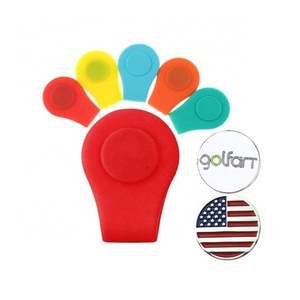 Clip para sombrero de aleación de zinc, nuevo, resistente, con diseño de clipart en blanco, para mujer, con diseño de palas de golf, bonito, colorido, de color personalizado, marcador de pelota de golf, venta al por mayor - Product Image 2
