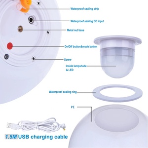 Esfera <span class=keywords><strong>de</strong></span> Luz LED Recargable <span class=keywords><strong>de</strong></span> <span class=keywords><strong>Navidad</strong></span>, Decoración para el Hogar, 16 Colores RGB, Esfera <span class=keywords><strong>de</strong></span> Luz LED para Fiestas y Eventos - Product Image 6