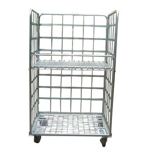 Magazijn Supermarkt Goederenopslag RVS Draadgaas Rolkooi Pallet Logistiek Karretje Draagbaar Opvouwbaar Handkar - Product Image 5