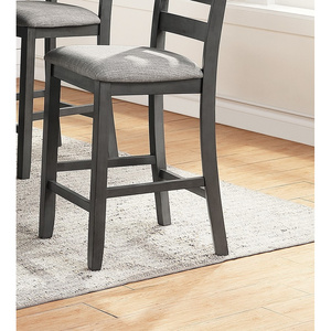 DB Classic Gray Finish 5pc Counter Height Dining Room Set Square Table with <b>Shelves</b> Cushion Seat & <b>Ladder</b> Back High Quality Styl - Product Image 4