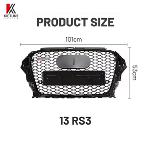 <span class=keywords><strong>Calandre</strong></span> en nid d'abeille de style RS3 Noir brillant pour Au-di <span class=keywords><strong>A3</strong></span> 2013 2014 2015 Mise à niveau vers les calandres de voiture RS3 Accessoires de voiture sportifs Kit carrosserie - Product Image 3