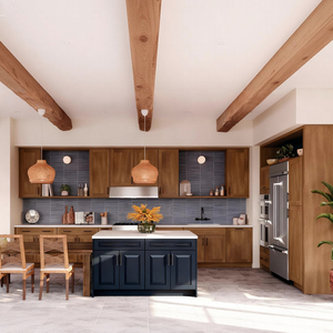 Fabricación de Gabinetes de Cocina, Estilo Americano Campestre, Puerta Shaker, Gabinete de Cocina de Madera, Isla de Cocina - Product Image 1