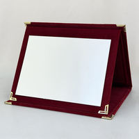 Plaque de certificat personnalisable en bois et velours, plaquée or, argent, cuivre, noir, ou rouge et noir