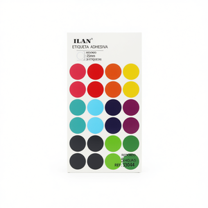 Etiquetas Adhesivas Redondas Ilan de 25 mm, 24 Etiquetas por Hoja, 5 Hojas, Pegatinas Coloridas para Etiquetar Prendas - Product Image 2