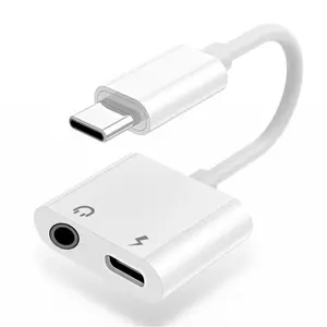 Compatible de alta calidad con Pixe USB tipo C adaptador de audio auxiliar de 3,5mm y carga 2 en 1 Adaptador de conector de auriculares divisor