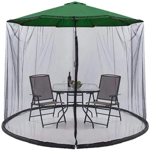 9' Patio Adjustable Large Garden Umbrella Hanging Tent Polyester Light Weight Mosquito Netting for Outdoor