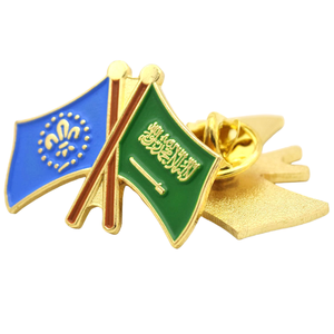 Épingles croisées de drapeau de pays d'amitié en métal bon marché sur mesure pour l'insigne de la fête nationale de l'Arabie saoudite épinglette de drapeau de la Palestine à vendre - Product Image 2
