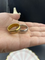 8MM Titane 18K Plaqué Or Anneaux de Prière Jésus Croix Chrétienne Anneau en acier inoxydable