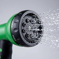 Boquilla pulverizadora para manguera de jardín, paquete de 2 pulverizadores manuales, 10 patrones de riego, cabezal de manguera de alta resistencia, amarillo/verde, 0.75 pulgadas