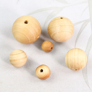 Wood <b>Beads</b> Round Loose <b>Beads</b> For Jewelry Making Three Way Cypress Wood 10mm 15mm 20mm 25mm 30mm Polished Handmade DIY - Product Image 1