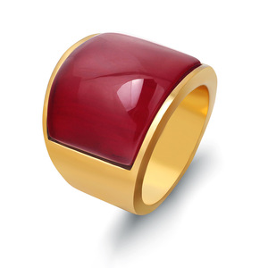 Hot New Product 316L Stainless Steel Big White <strong>OPal</strong> Wedding <strong>Rings</strong> for <strong>Men</strong> Women - Product Image 1