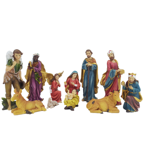 Set <span class=keywords><strong>Presepe</strong></span> Artigianale Ecologico HANDSOME con Angeli in Resina Dipinta, Scena della Natività con Gesù Bambino - Product Image 2