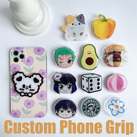 Groothandel Acryl Pin Cute Design Magnetische Telefoonhouder Grip Aangepaste Logo Dieren/Fruit/Mode Design Thermische Transferdruk