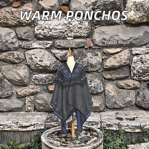 ผ้าคลุมไหล่ลายดอกไม้อะคริลิคให้ความอบอุ่นในฤดูหนาวสำหรับผู้หญิง-แบรนด์ shenaifei - Product Image 2