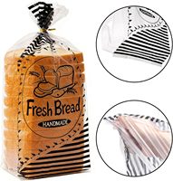 Sacs à pain avec attaches 18x8x4 pouces, transparents, réutilisables, avec fermeture à attache, sacs de boulangerie chinois pour pain frais, pain au levain et sandwichs