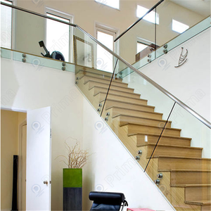 Garde-corps en verre avec mains courantes en <span class=keywords><strong>bois</strong></span> Verre trempé Accents en <span class=keywords><strong>bois</strong></span> Clous en métal Convient aux intérieurs modernes classiques - Product Image 5