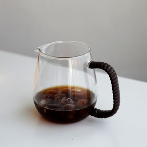 <span class=keywords><strong>Jarra</strong></span> de Vidrio de Borosilicato de Alta Calidad de 450ml y 550ml, Tejida a Mano con Ratán, Transparente, para Café de Goteo, Uso Doméstico, Venta al por Mayor - Product Image 1