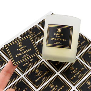 Impresión de Logotipo Personalizado, Etiquetas Adhesivas Laminadas Negras Mate para Productos Económicos, Etiqueta Cuadrada para Envases de Velas, para Botellas de Perfume - Product Image 2