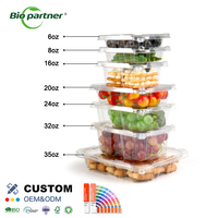 Contenitore Alimentare in Plastica Trasparente Antimanomissione da 12, 16, 20, 24 oz, Monouso, per Negozi, Gastronomie, Insalate, Preparazione Pasti, Frutta