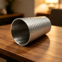 Gobelet empilable en acier inoxydable martelé, réutilisable, pour eau, café, bière, pour la maison, le bar, le restaurant
