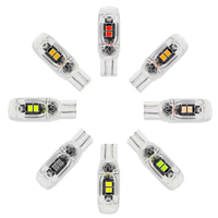 Bombilla LED T10 de 12V 5SMD 37x9mm Canbus sin errores, luz de matrícula para coche, motocicleta, luz de lectura interior de techo, multicolor