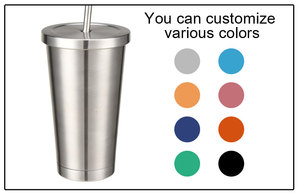 Premium 500ml Vacuum Insulated Stainless Steel Tumbler Double Wall Coffee Mug <b>with</b> <b>Straw</b> Lid for Hot and Cold Drinks - Product Image 3