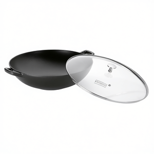 Wok con tapa de vidrio de 32 cm para saltear y freír - Product Image 2