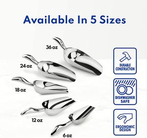 Multifunction Thicken Stainless Steel <b>Bar</b> Ice Flour <b>Utility</b> Scoop Metal Food Scoop Round Bottom Ice Scoop for Kitchen - Product Image 2
