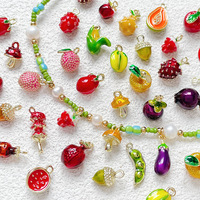 Pendentif en forme de fruit en alliage goutte à goutte pour la fabrication de bijoux Strawberry Lychee Mushroom Papaya Beads Necklace Bracelet