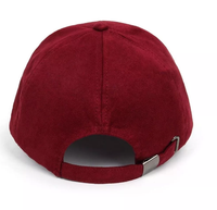Broderie personnalisée classique Gorra Beisbol 6 panneaux couleur bordeaux uni Concevez votre propre casquette de papa en daim Chapeaux de bal structurés réglables