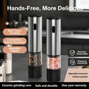 Molinillo Eléctrico de Especias de Acero Inoxidable, Ecológico, para Exteriores y Hogar, Molinillo de Sal Marina y Pimienta Negra Recién Molido, Botella 1 - Product Image 2