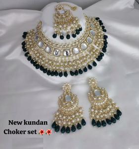 Anti Tarnish <b>Indian</b> Traditional Kundan Jewelry <b>Set</b> 18K Gold Plated Copper Necklace & Earrings Trending Ethnic Bridal Jewelry - Product Image 4