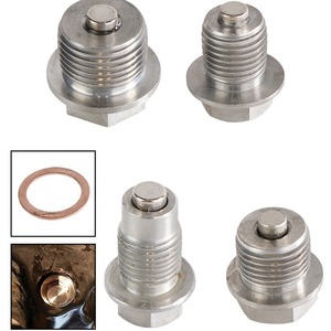Bouchon de vidange d'huile en acier inoxydable M12 M14 M16 M18 magnétique pour moteur et boîte de vitesses avec rondelles en cuivre - Product Image 5