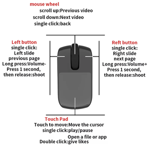 Con Lăn Cảm Ứng Pad Ngón Tay Thông Minh Nhẫn Chuột Bt + <span class=keywords><strong>2.4G</strong></span> Điều Khiển Từ Xa Không Khí Ngắn Video Ảnh Tự Sướng Chuột Cho Windows IOS Android Điện Thoại Di Động - Product Image 3