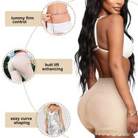 SUHE Shorty gainant respirant pour femme avec coussinets de hanche, effet ventre plat et rehausseur de fessier, antibactérien et à séchage rapide