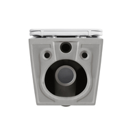 WC Monoblocco Allungato in Ceramica Bianca da Parete con Doppio Scarico e Superficie Smaltata Facile da Pulire per Bagno e Lavabo