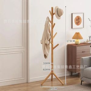Wooden Floor <b>Standing</b> Coat Rack 8 Branches Multipurpose Indoor Bedroom Living Room Clothes <b>Hat</b> Bag Holder - Product Image 3