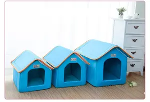 Benzersiz fabrika taşınabilir küçük ucuz katlanır keçe toptan yumuşak büyük ev lüks kapalı büyük kedi Pet köpek evi