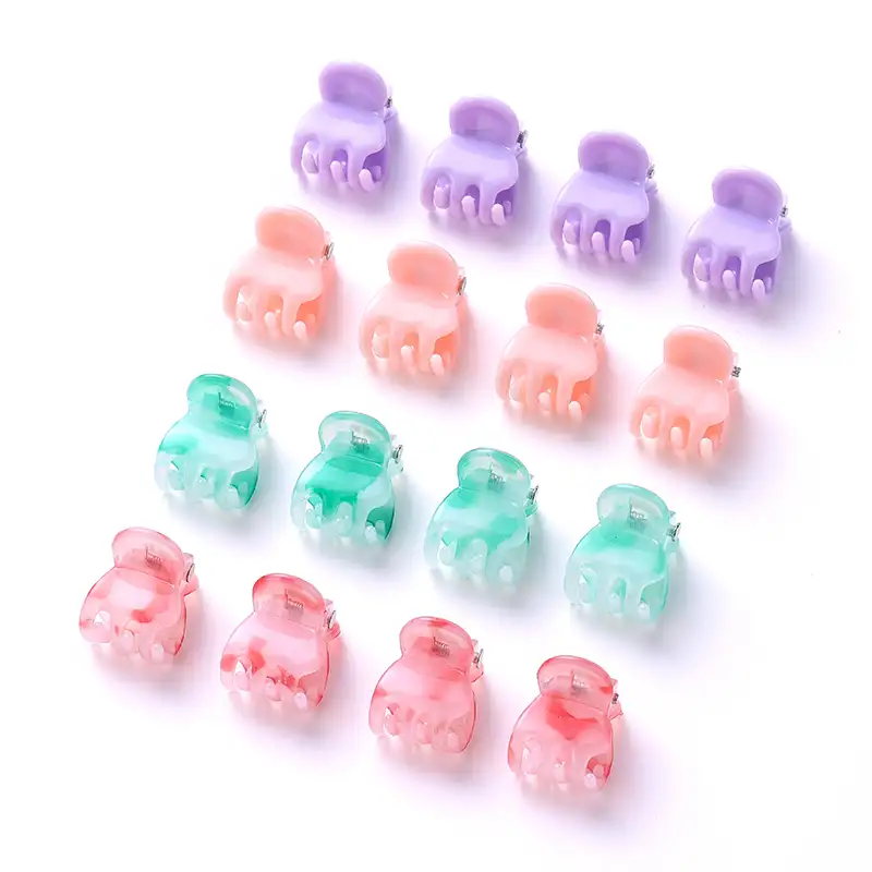 wholesale mini hair jaw claw clips tall crab octopus hair claws clamps small plastic Acrylic claw clips for girl hair