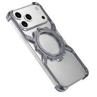 Étui de téléphone de luxe en alliage d'aluminium avec support de béquille magnétique Étui de protection arrière pour iPhone 17 Pro Max 17 Pro