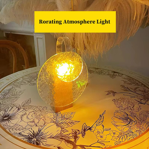 Lámpara de Noche LED de Ambiente con Ondas de Agua Giratorias Recargable, Lámpara de Mesa de Madera con Atardecer para Dormitorio - Product Image 2