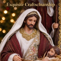 Crèche en résine artisanale, figurines de Noël décoratives et de collection, ensemble de 3 figurines de la Sainte Famille marron et or