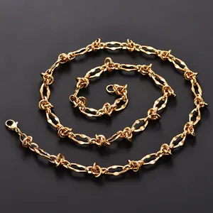 Collier ras du <span class=keywords><strong>cou</strong></span> massif en acier inoxydable 8 mm, style punk hip-hop, avec maillons et nœuds, couleur or, pour hommes et femmes, bijoux en métal lourd - Product Image 6