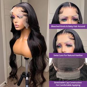 Großhandel 13x4 Full Lace Frontal Perücken für schwarze Frauen Glueless Body Wave Raw Indian Hair Perücken Natural Lace Front Perücke Echthaar - Product Image 5